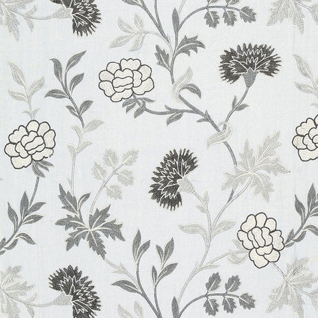 Schumacher Sheridan Embroidery Grisaille Fabric - Eade's Wallpaper