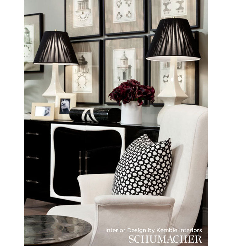 Schumacher 65683 BETWIXT in BLACK / WHITE Fabric - ESSENTIAL