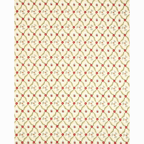 Schumacher Claremont Embroidery Crimson Fabric