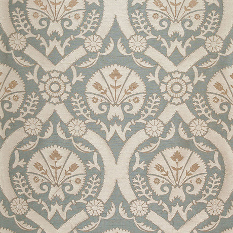 Schumacher Taza Damask Dusk Fabric - Eade's Wallpaper