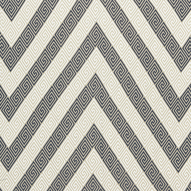 Schumacher Nebaha Embroidery Charcoal Fabric - Eade's Wallpaper