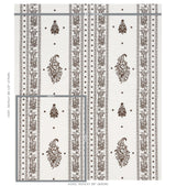 Schumacher Jaipur Linen Embroidery Brown Fabric