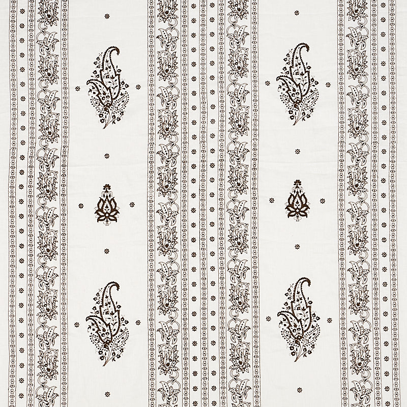 Schumacher Jaipur Linen Embroidery Brown Fabric