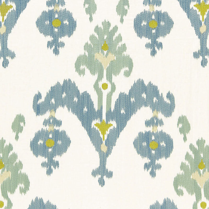Schumacher Raja Embroidery Sky Fabric - Eade's Wallpaper
