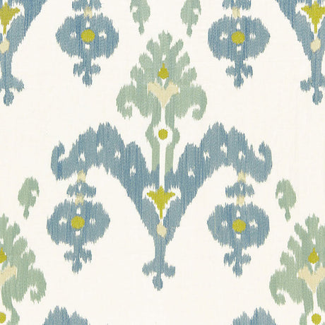 Schumacher Raja Embroidery Sky Fabric - Eade's Wallpaper