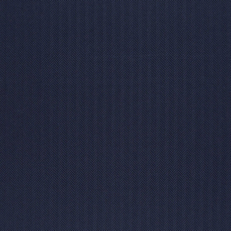 Schumacher Paloma Herringbone Navy Fabric - Eade's Wallpaper