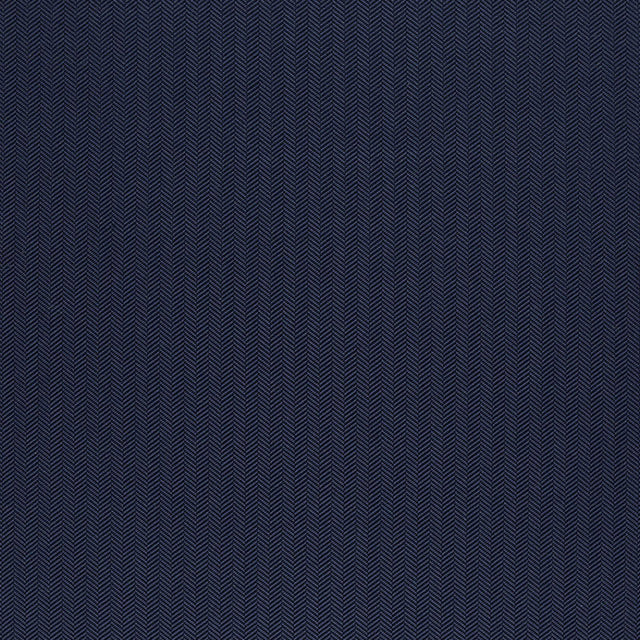 Schumacher Paloma Herringbone Navy Fabric - Eade's Wallpaper