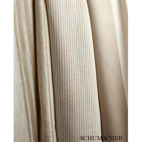 Schumacher Wesley Ticking Stripe Umber Fabric - Eade's Wallpaper