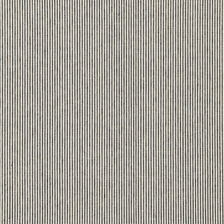 Schumacher Wesley Ticking Stripe Ebony Fabric - Eade's Wallpaper