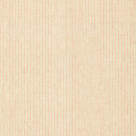 Schumacher Mackay Linen Stripe Sheer Red Earth Fabric - Eade's Wallpaper