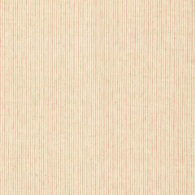 Schumacher Mackay Linen Stripe Sheer Red Earth Fabric - Eade's Wallpaper