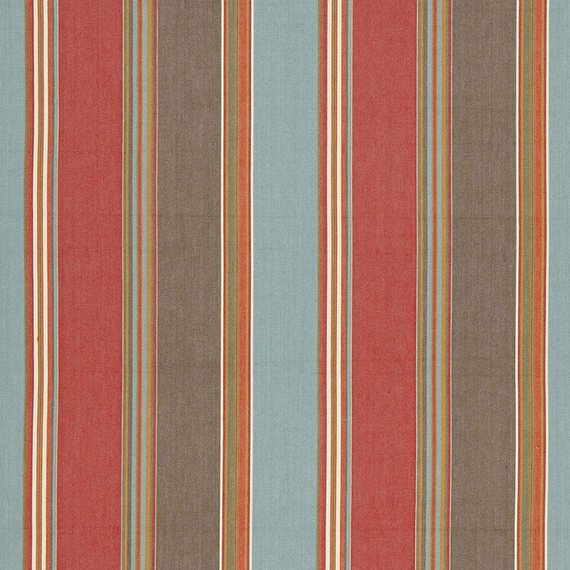 Schumacher Addison Cotton Stripe Red Earth Fabric