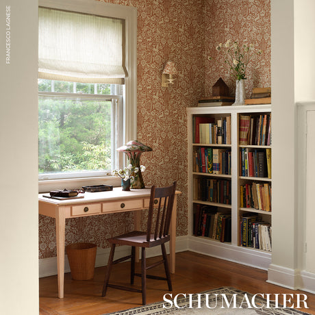 Schumacher Wellfleet Ticking Stripe Pebble Fabric - Eade's Wallpaper