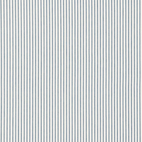 Schumacher Wellfleet Ticking Stripe Ocean Fabric - Eade's Wallpaper