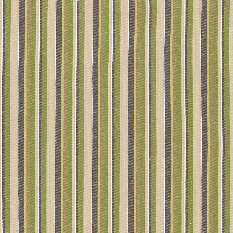 Schumacher Kiawah Stripe Vert Fabric - Eade's Wallpaper