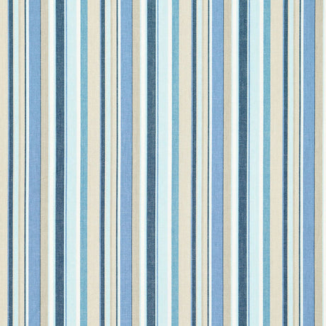 Schumacher Tybee Stripe Ocean Fabric - Eade's Wallpaper