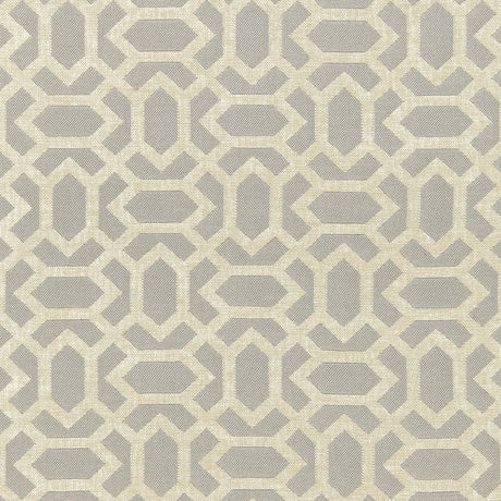 Schumacher San Remo Fret Dove Grey Fabric - Eade's Wallpaper