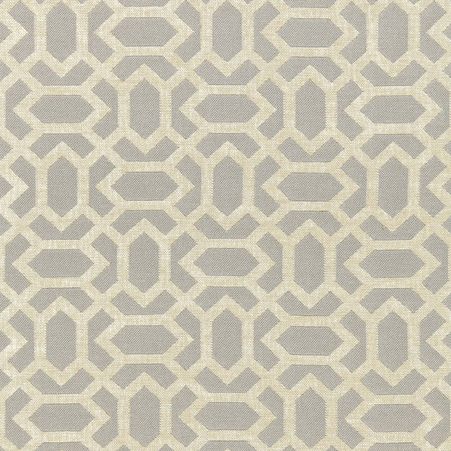 Schumacher San Remo Fret Dove Grey Fabric - Eade's Wallpaper