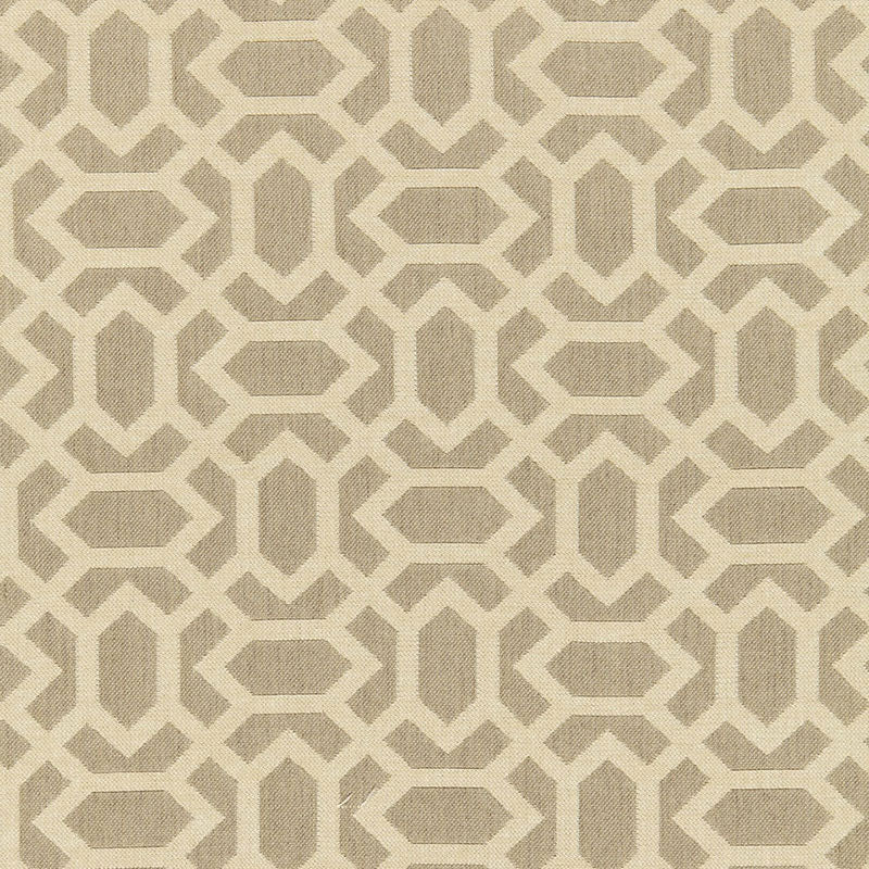 Schumacher San Remo Fret Sahara Fabric - Eade's Wallpaper