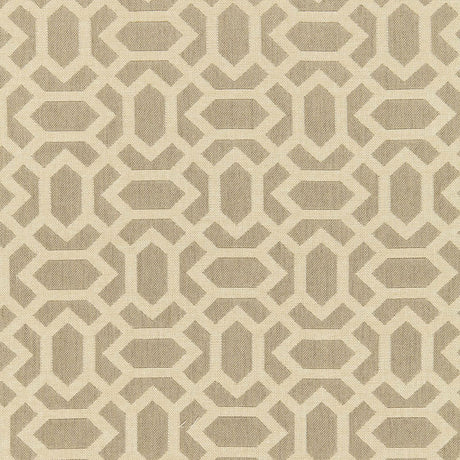 Schumacher San Remo Fret Sahara Fabric - Eade's Wallpaper