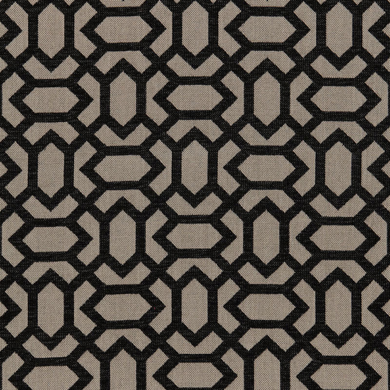 Schumacher San Remo Fret Jet Fabric - Eade's Wallpaper