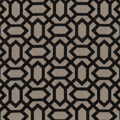 Schumacher San Remo Fret Jet Fabric - Eade's Wallpaper