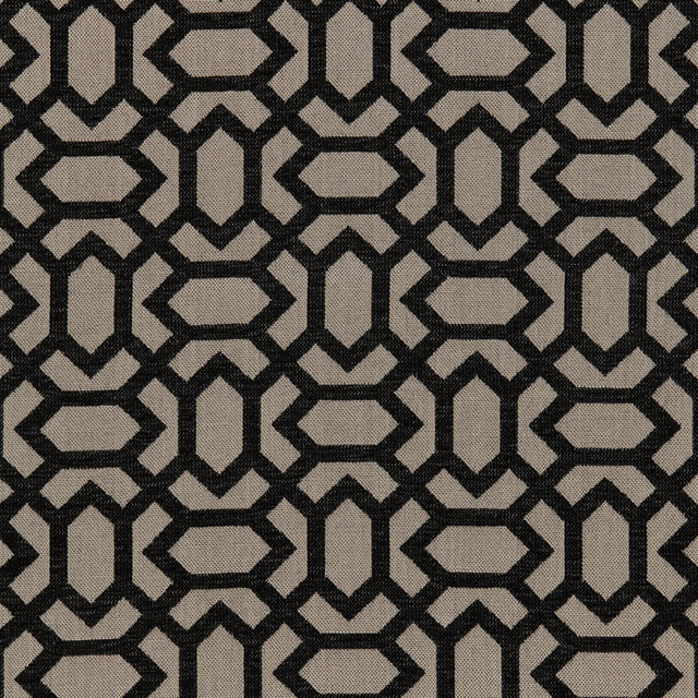 Schumacher San Remo Fret Jet Fabric - Eade's Wallpaper