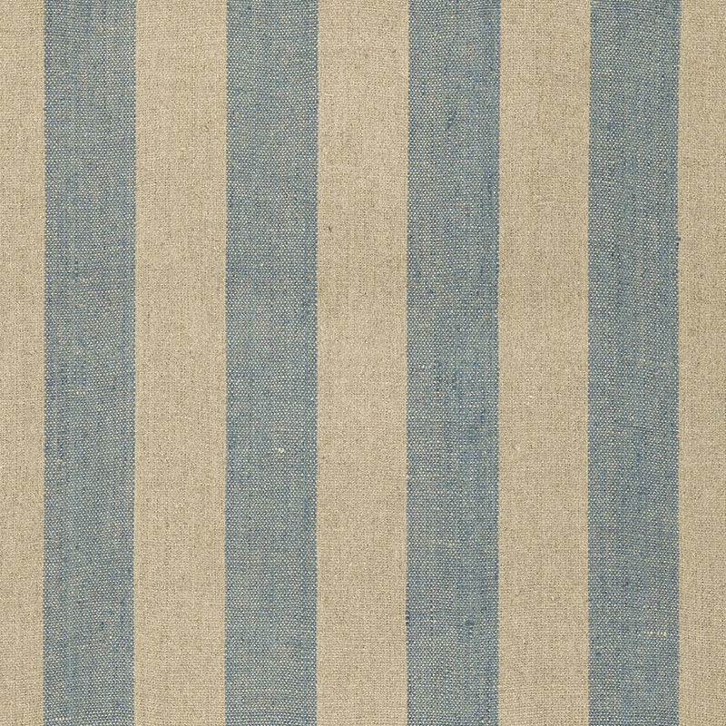 Schumacher Augustin Linen Stripe Denim / Linen Fabric