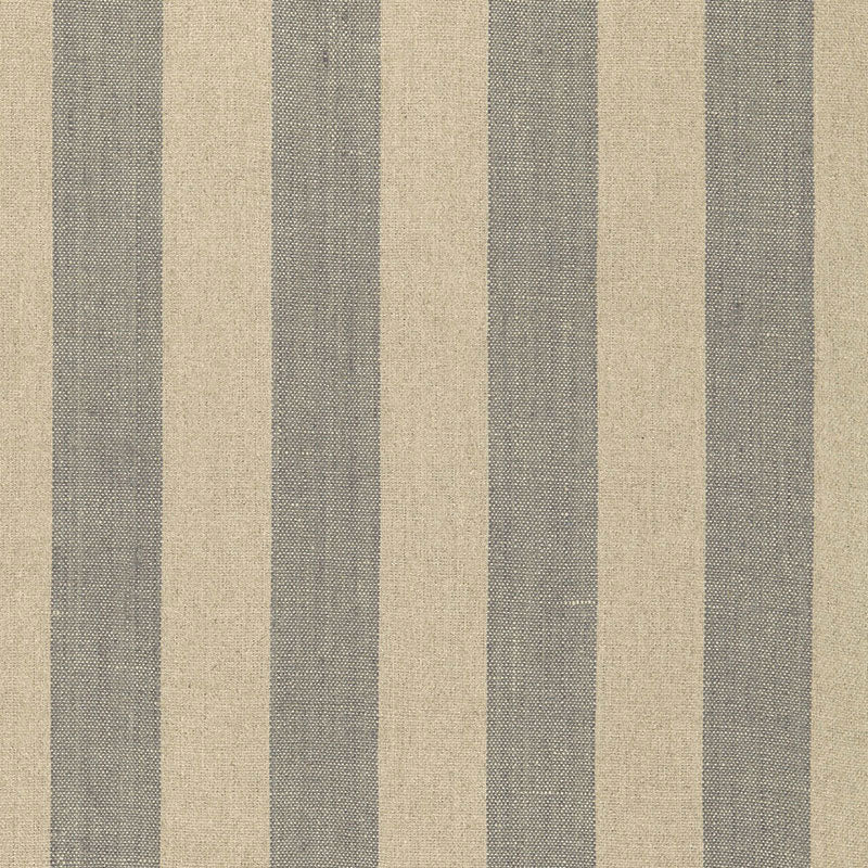 Schumacher Augustin Linen Stripe Steel / Linen Fabric