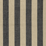 Schumacher Augustin Linen Stripe Ebony / Linen Fabric
