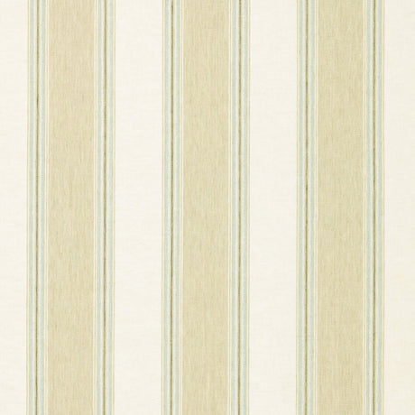 Schumacher Savannah Linen Stripe Sesame Fabric - Eade's Wallpaper