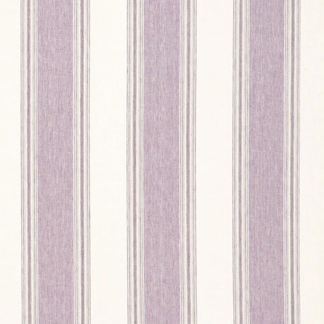 Schumacher Savannah Linen Stripe Lavender Fabric - Eade's Wallpaper