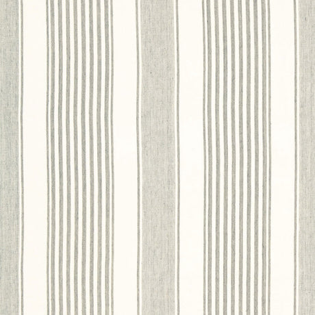 Schumacher Summerville Linen Stripe Gull Fabric - Eade's Wallpaper