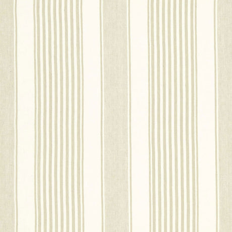 Schumacher Summerville Linen Stripe Dune Fabric - Eade's Wallpaper