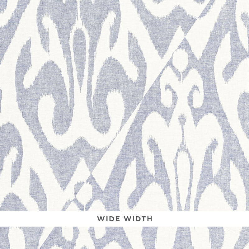 Schumacher Tokat Weave Indigo Fabric - Eade's Wallpaper
