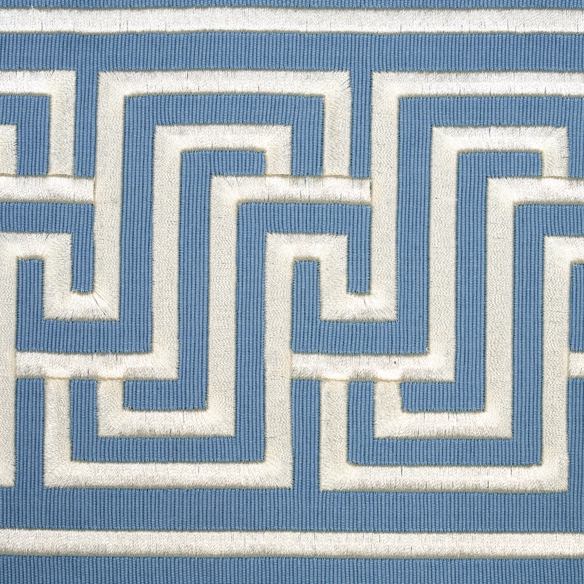 Schumacher 66148 LABYRINTH TAPE in SKY Trim - EMBROIDERED AN