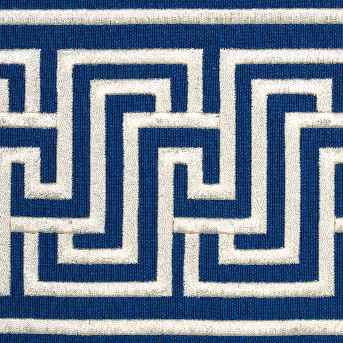 Schumacher 66149 LABYRINTH TAPE in NAVY Trim - EMBROIDERED A