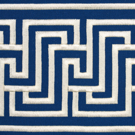Schumacher 66149 LABYRINTH TAPE in NAVY Trim - EMBROIDERED A