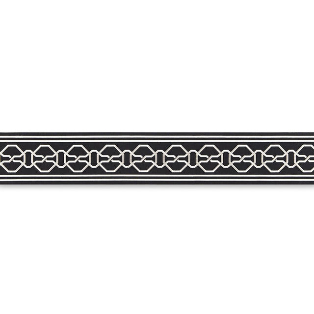 Schumacher 66153 MALMAISON TAPE in NOIR / SWAN Trim - MARY M