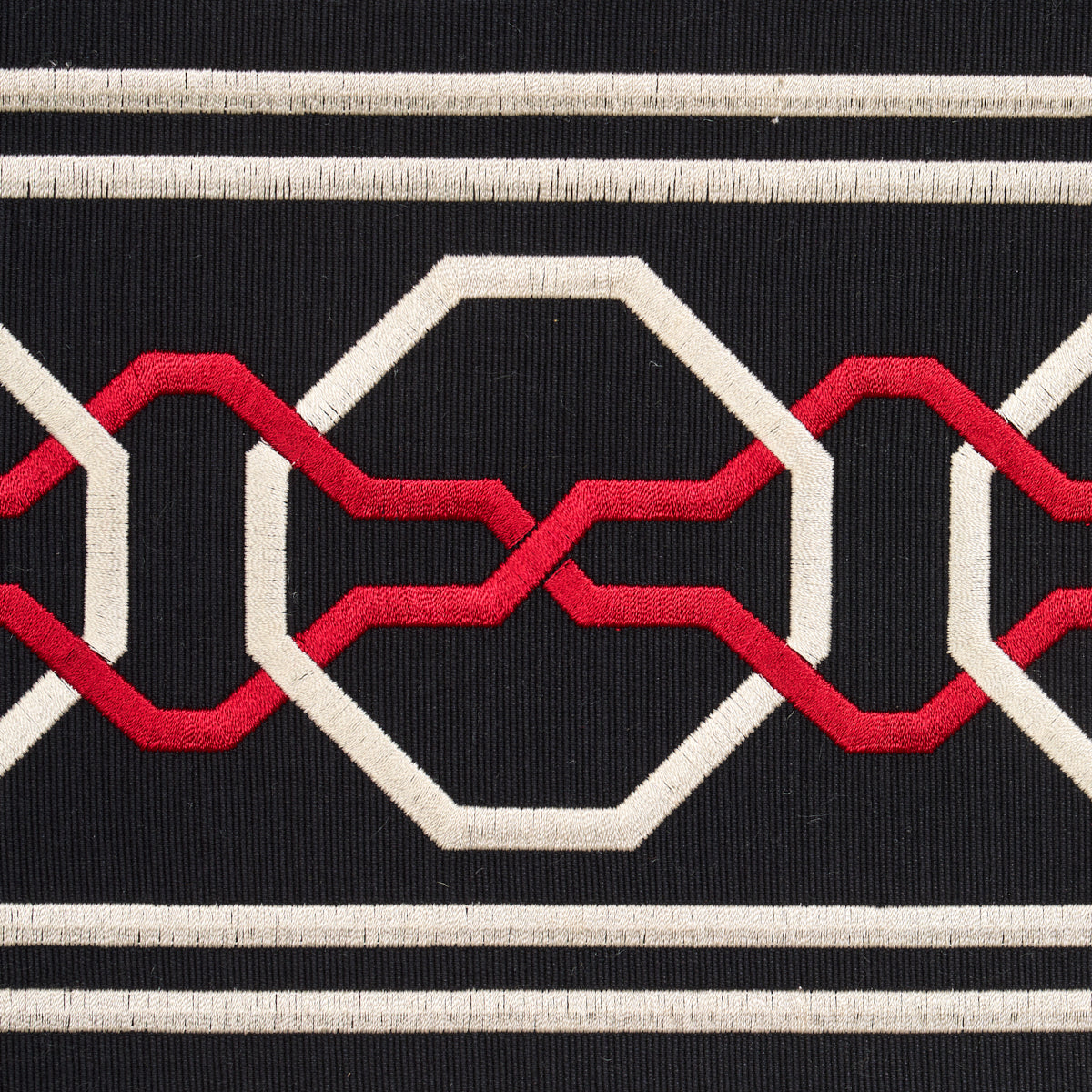 Schumacher 66154 MALMAISON TAPE in NOIR / RUBY Trim - MARY M