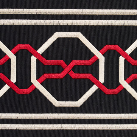 Schumacher 66154 MALMAISON TAPE in NOIR / RUBY Trim - MARY M