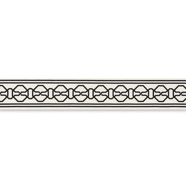 Schumacher 66157 MALMAISON TAPE in BLACK ON IVORY Trim - MAR