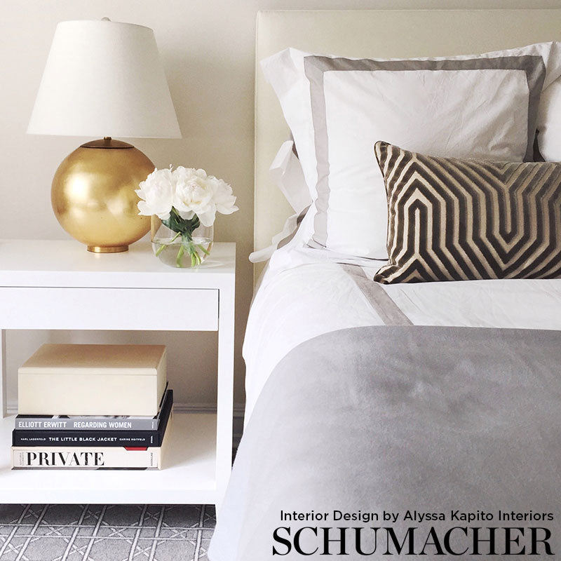Schumacher Vanderbilt Velvet Dove Fabric - Eade's Wallpaper