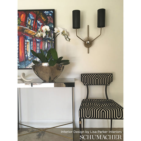 Schumacher Vanderbilt Velvet Noir Fabric - Eade's Wallpaper