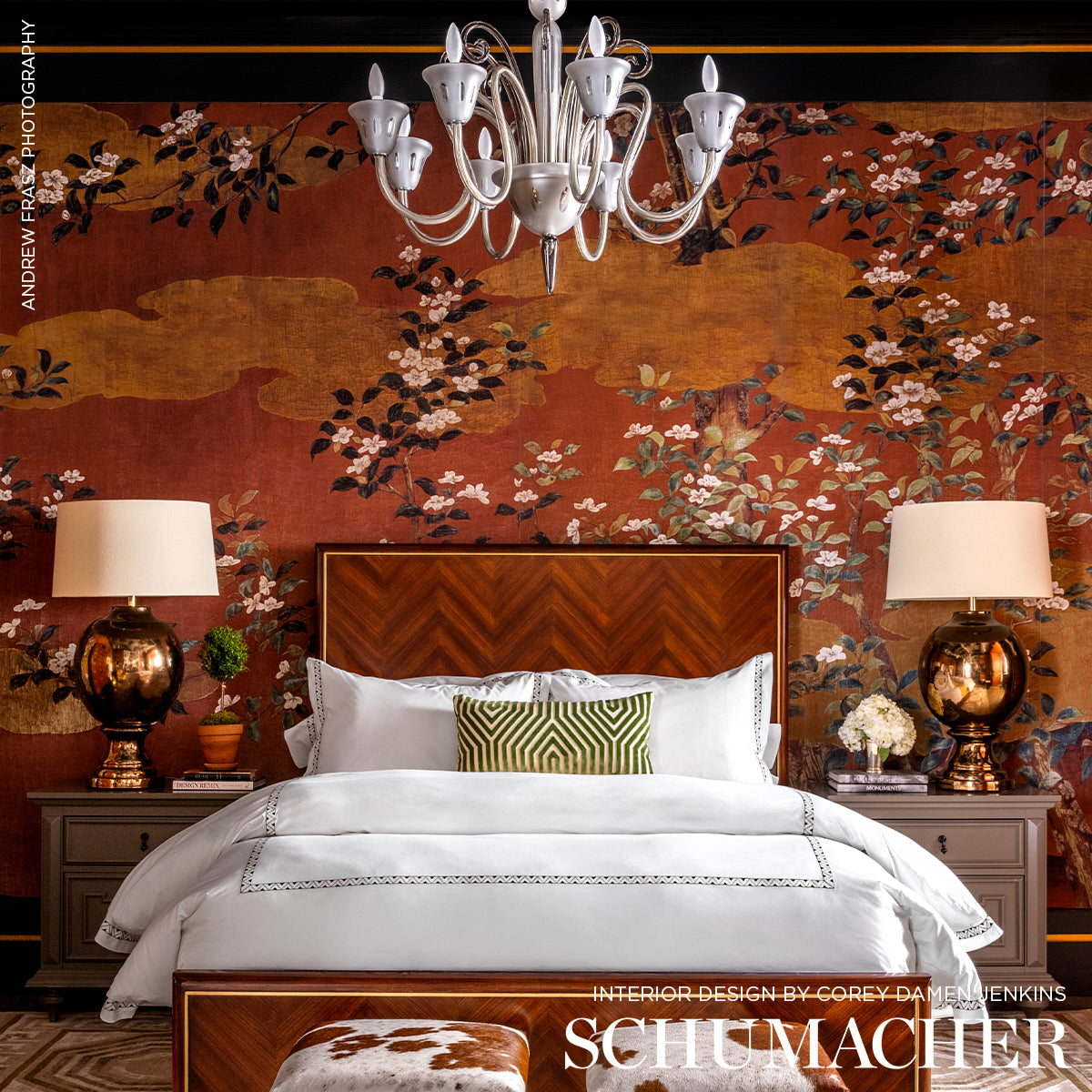 Schumacher Vanderbilt Velvet Lettuce Fabric - Eade's Wallpaper