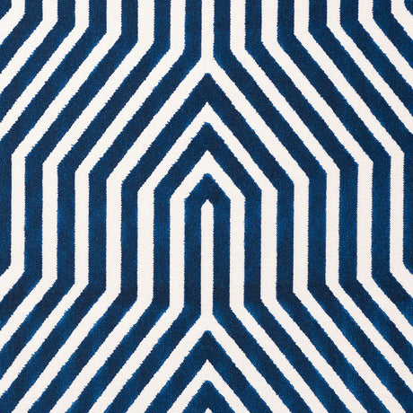 Schumacher Vanderbilt Velvet Bleu Fabric - Eade's Wallpaper