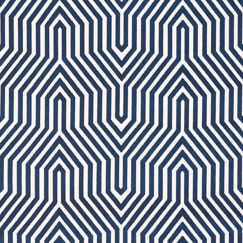 Schumacher Vanderbilt Velvet Bleu Fabric - Eade's Wallpaper