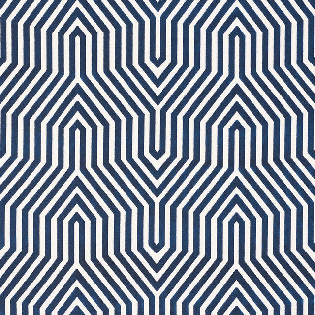 Schumacher Vanderbilt Velvet Bleu Fabric - Eade's Wallpaper