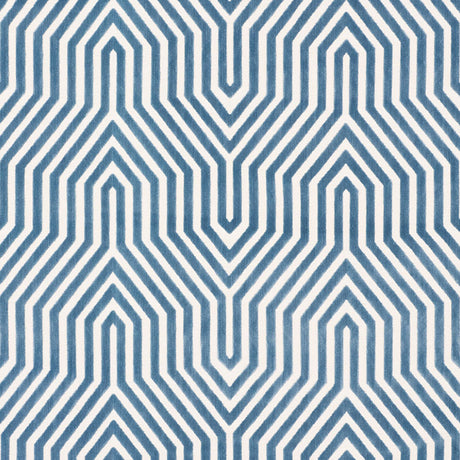 Schumacher Vanderbilt Velvet Marine Fabric - Eade's Wallpaper