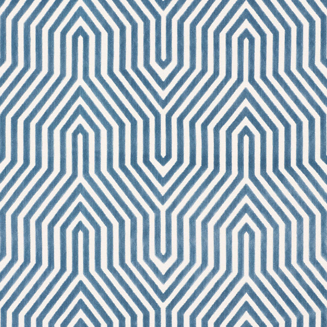 Schumacher Vanderbilt Velvet Marine Fabric - Eade's Wallpaper